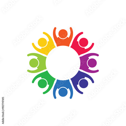 rotating successful people community logo design