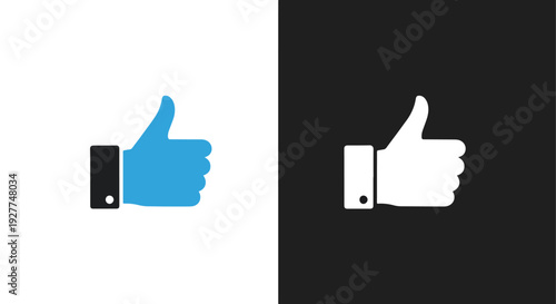Like button thumbs up icon set flat design vector illustrationBlue icon set - Modern style icon - Vector icon set - Glyph and solid icon set - Icon vector - Flat Design Icon - line icon set