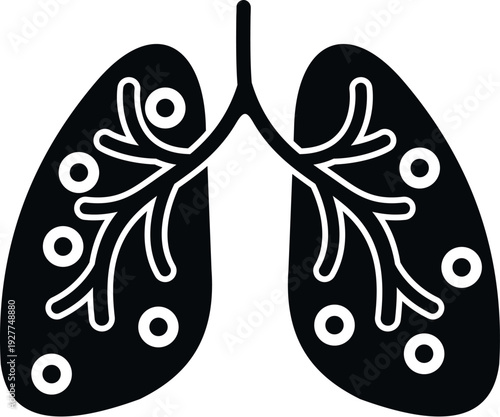 Human lungs and bronchial tree structure indicating respiratory health