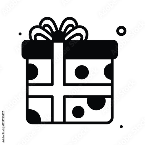 An amazing glyph icon of gift for womens day celebration theme