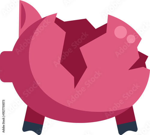 Illustration of a shattered piggy bank representing lost savings and financial hardship