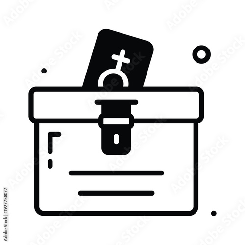 Iconic glyph icon of woman suffrage for women's day celebration