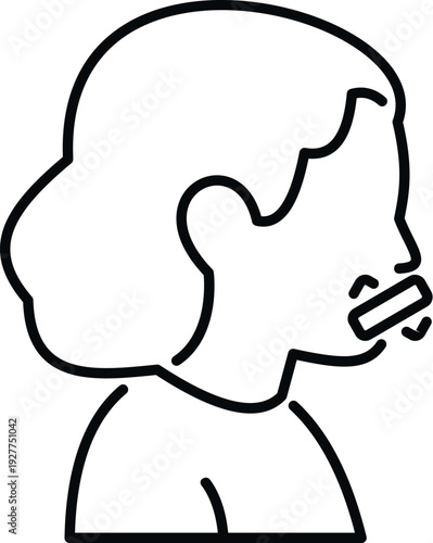 Woman with tape covering mouth depicting censorship, oppression, and inability to speak