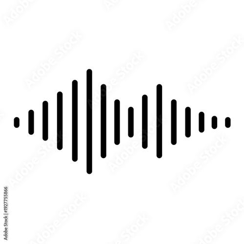 Sound waves Analog and digital audio signal. Music equalizer. Interference voice recording. High frequency radio wave. Vector audio wave spectrum element Monochrome soundwave lines rhythm symbol