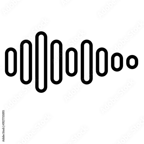 Sound waves Analog and digital audio signal. Music equalizer. Interference voice recording. High frequency radio wave. Vector audio wave spectrum element Monochrome soundwave lines rhythm symbol