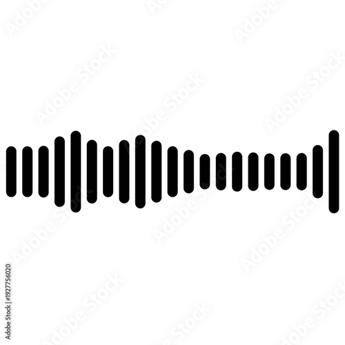 Sound waves Analog and digital audio signal. Music equalizer. Interference voice recording. High frequency radio wave. Vector audio wave spectrum element Monochrome soundwave lines rhythm symbol