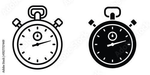 Stopwatch icon set different style collection for web Ui. EPS10