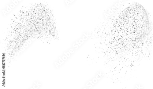 Vector particle flow formed by dynamic black textures. Organic particle shape with depth and movement. Noise texture with dynamic particle textures for design overlay.