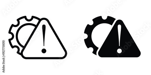 Technical warning icon set different style collection for web Ui. EPS10