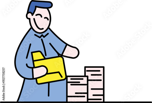 Smiling man holding package at delivery