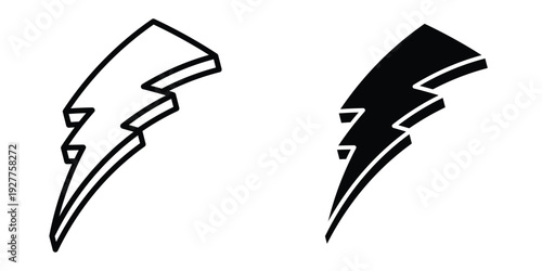Thunder bolt icon set different style collection for web Ui. EPS10