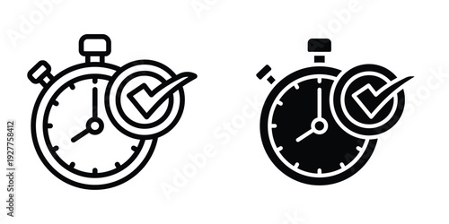 Time check icon set different style collection for web Ui. EPS10