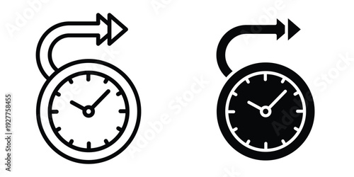 Time forward icon set different style collection for web Ui. EPS10