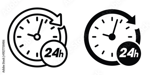 Time twenty four icon set different style collection for web Ui. EPS10