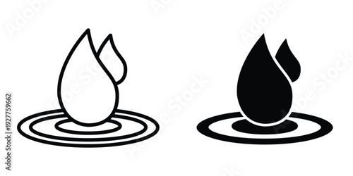 Water drop icon set different style collection for web Ui. EPS10