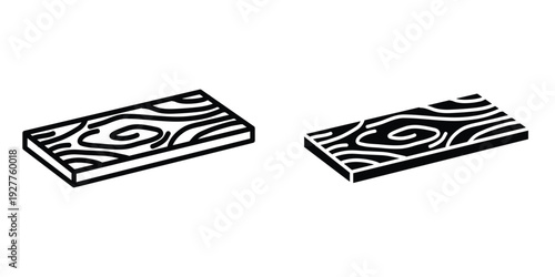 Wood board icon set different style collection for web Ui. EPS10