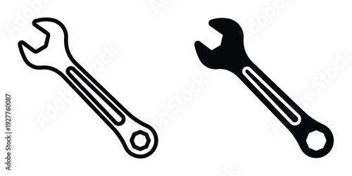 Wrench icon set different style collection for web Ui. EPS10