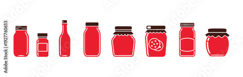 Colorful jar icon collection
