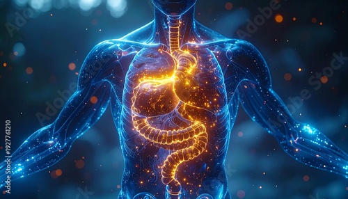 yIt includes key organs such as the stomach, small intestine, and large intestine, which work together through mechanical and chemical processes to fuel the body.