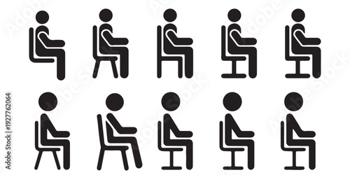 Calm stick figure sitting peacefully, enjoying a serene sunset, evoking relaxation and tranquility, minimalist illustration.