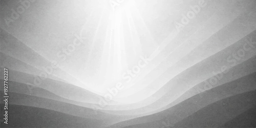 A soft grey brushed silver metal background features a light blue wave pattern with motion blur lines and subtle rays of sun for a modern texture design backdrop