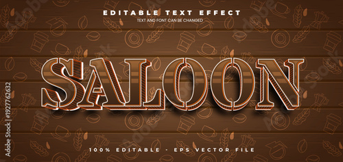 Saloon Vintage cafe style editable text effect in Vintage trend style