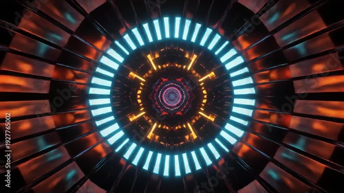 Abstract 3D fractal geometry pulse effect animation background