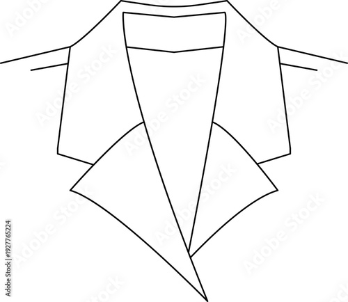Types and styles of collars, clothing design. Vector line icon collection style guide