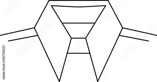 Types and styles of collars, clothing design. Vector line icon collection style guide