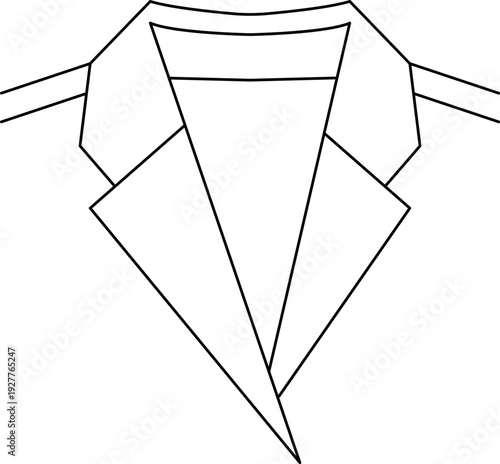 Types and styles of collars, clothing design. Vector line icon collection style guide