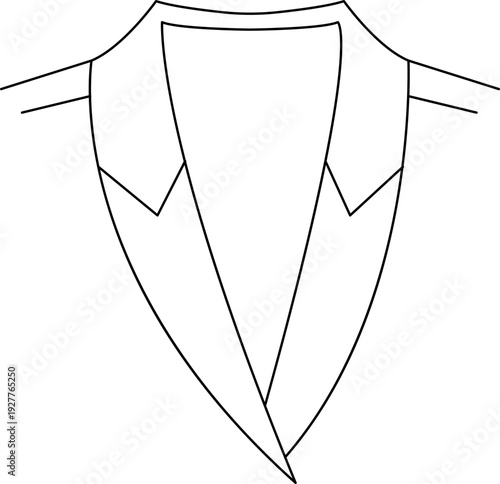 Types and styles of collars, clothing design. Vector line icon collection style guide