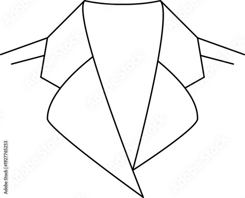 Types and styles of collars, clothing design. Vector line icon collection style guide