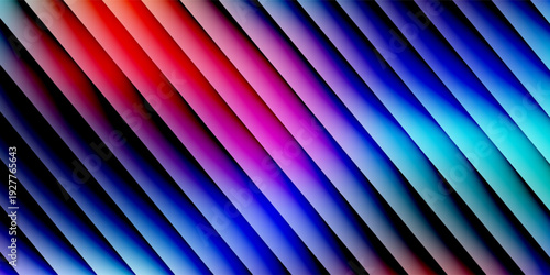 Iridescent ripple glass background, elongated vertical distortion with multicolor gradient surface. Flowing luminous texture, soft reflective detail, futuristic vector illustration