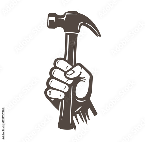 hand holding a hammer for construction or DIY projects