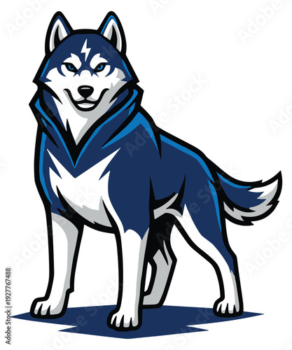 Blue Husky Vector Illustration