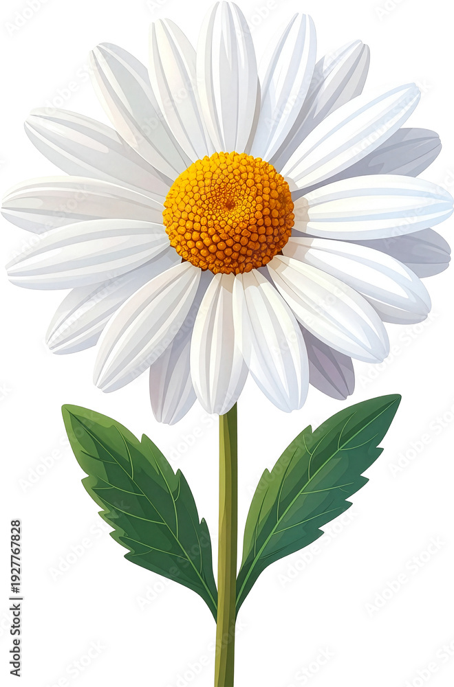 Fototapeta premium White Daisy Flower Illustration