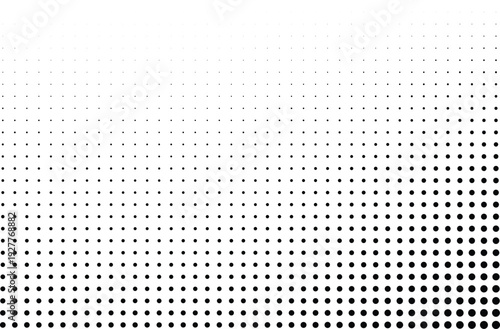 A black and white abstract pattern created with varying sized dots and a gradient effect. isolated on transparent background, Vector, illustration