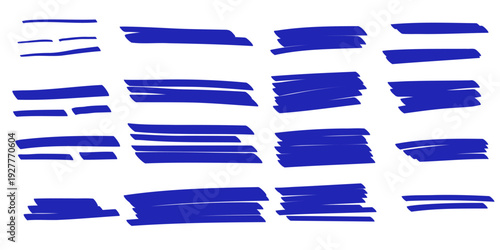 Messy textured blue line scribbles and anti-design doodles vector illustration set isolated on white background. Messy pen scratch scribble doodle elements in blu