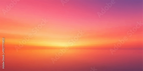 Abstract colorful background with vibrant sunset sky lines over ocean horizon