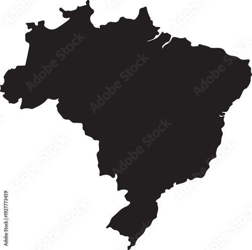 Brazil map in gray on a white background