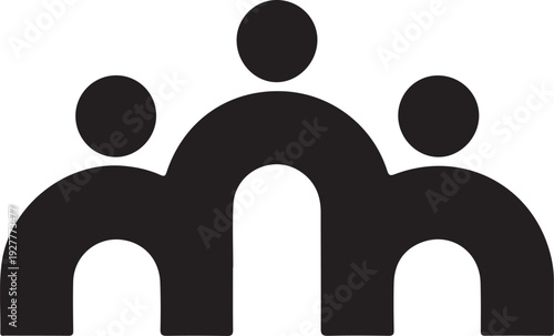 Bridge people family together human unity logo vector icon