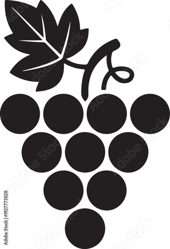 Bunch of grapes with leaf flat icon for food apps and websites