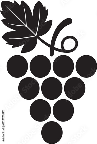 Bunch of grapes with leaf flat icon for food apps and websites