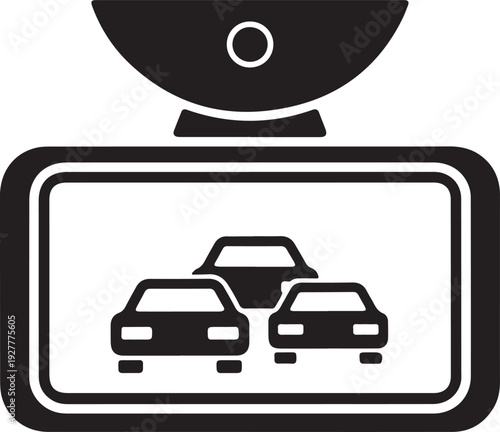 Car dash cam icon, DVR. Vector icon isolated on white background