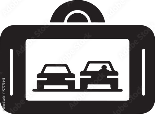 Car dash cam icon, DVR. Vector icon isolated on white background