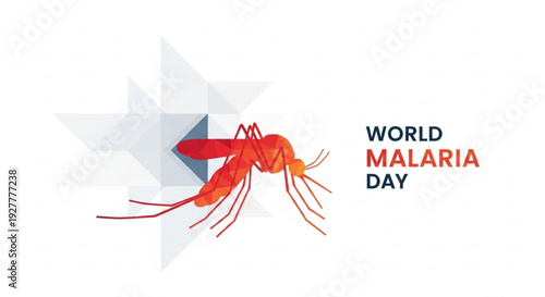 World malaria day awareness poster with mosquito and star background