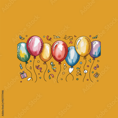 watercolor illustration festive 