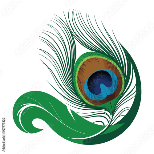 Wallpaper Mural Peacock feather eye vector illustration icon design symbol art tattoo vision look color beauty Torontodigital.ca