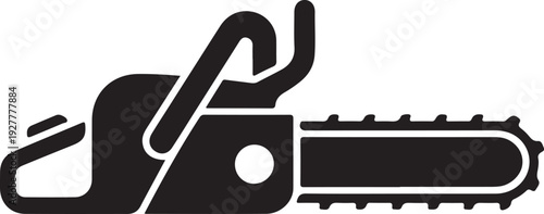 Chain saw icon.Flat silhouette version