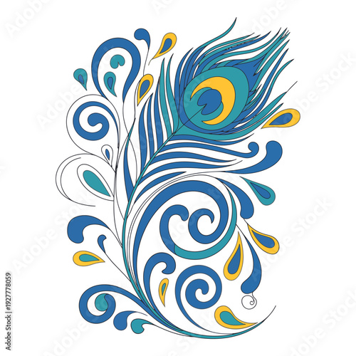 Wallpaper Mural Abstract Floral Vector Pattern with Swirls Leaves and Vintage Ornament Design Torontodigital.ca